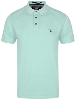 Landseer Textured Polo Shirt In Pastel Turquoise - Kensington Eastside