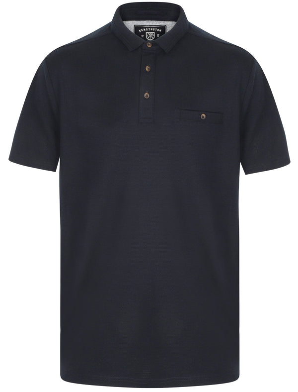 Landseer Textured Polo Shirt In True Navy - Kensington Eastside