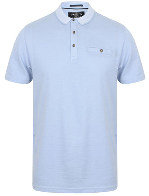 Leopold Jacquard Cotton Polo Shirt In Placid Blue - Kensington Eastside
