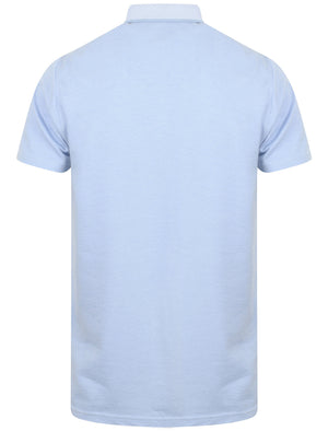 Leopold Jacquard Cotton Polo Shirt In Placid Blue - Kensington Eastside