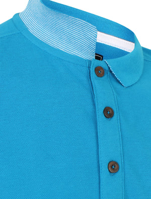 Lewisham Cotton Pique Polo Shirt In Marble Blue - Kensington Eastside