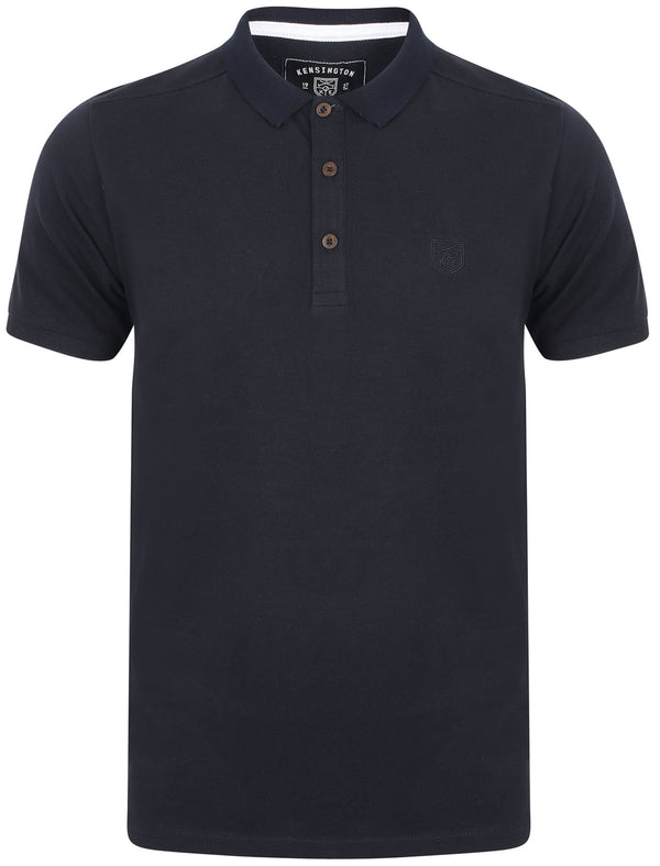 Lewisham Cotton Pique Polo Shirt In True Navy - Kensington Eastside