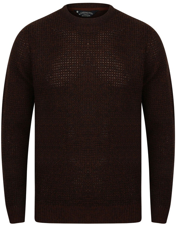 Mel Crew Neck Knitted Jumper in Decadent Chocolate / Caviar - Kensington Eastside
