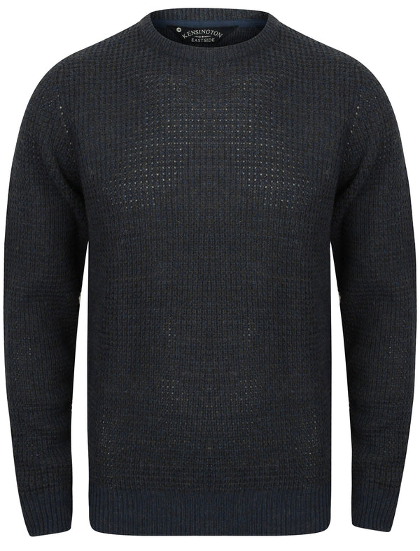 Mel Crew Neck Knitted Jumper in Charcoal Marl / Dark Denim - Kensington Eastside