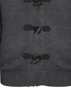 Burwell Heavy Knit Jacket in Charcoal Marl - Kensington Eastside