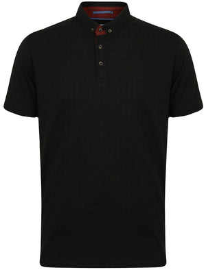 Atherstone Jacquard Jersey Polo Shirt in Black - Kensington Eastside
