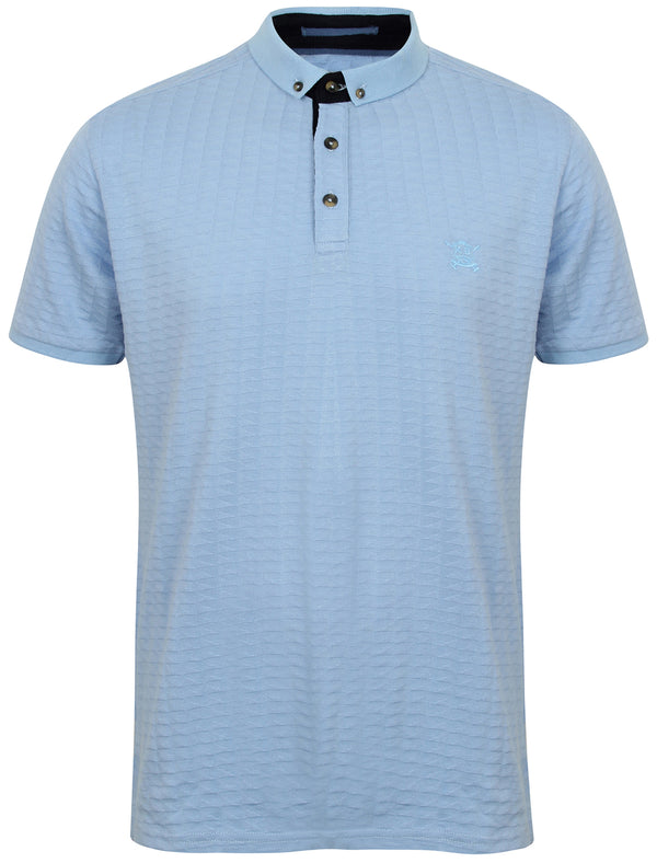 Atherstone Jacquard Jersey Polo Shirt in Placid Blue - Kensington Eastside