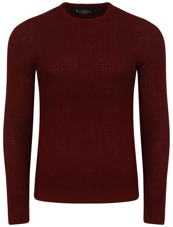 Auldhome Waffle Knit Jumper in Oxblood - Kensington Eastside