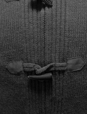 Beckford Flannel Lined Knitted Cardigan in Black - Kensington