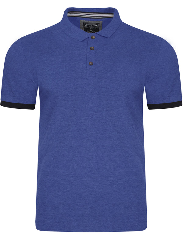 Daplyn Piqué Polo Shirt in Cornflower Blue Marl - Kensington Eastside