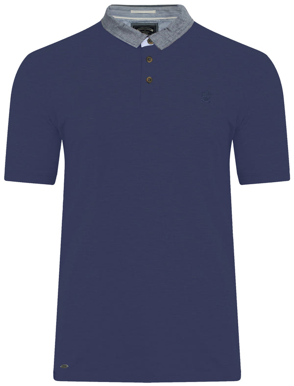 Dunstable Chambray Collar Polo Shirt in Bijou Blue - Kensington Eastside