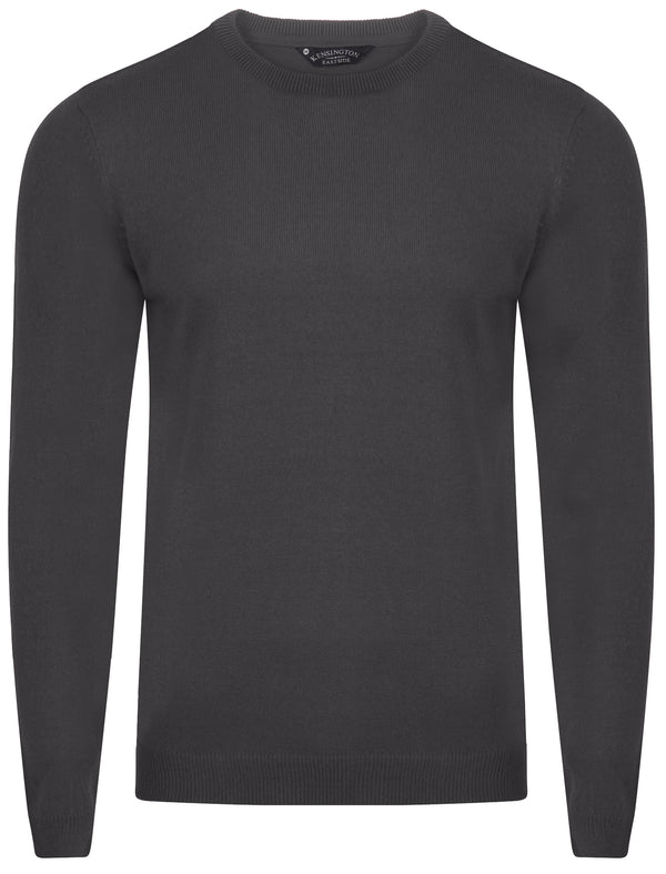 Finley Crew Neck Knitted Jumper in Charcoal - Kensington Eastside