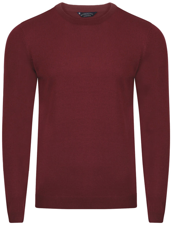 Finley Crew Neck Knitted Jumper in Rumba Red - Kensington Eastside