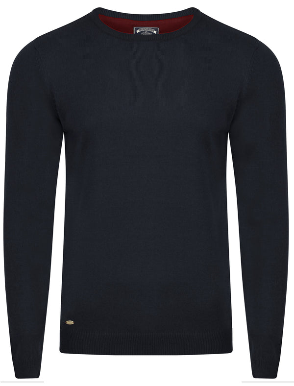 Fredrikstad Crew Neck Jumper in Dark Navy - Kensington Eastside