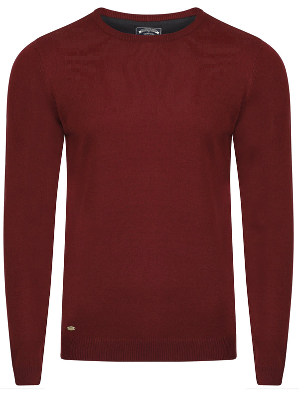 Fredrikstad Crew Neck Jumper in Oxblood - Kensington Eastside