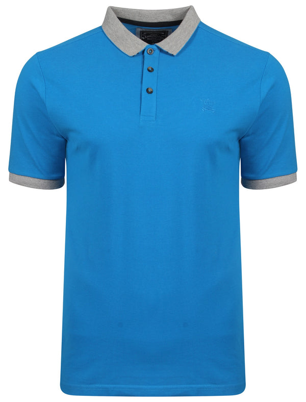 Geary Piqué Polo Shirt In Marble Blue - Kensington Eastside