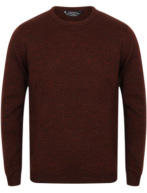 Hale Crew Neck Wool Blend Jumper In Black / Oxblood - Kensington Eastside