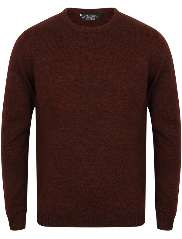 Hale Crew Neck Wool Blend Jumper In Black / Oxblood - Kensington Eastside