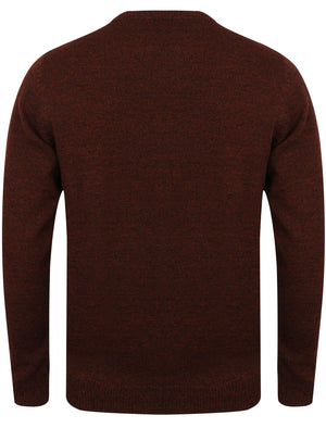 Hale Crew Neck Wool Blend Jumper In Black / Oxblood - Kensington Eastside