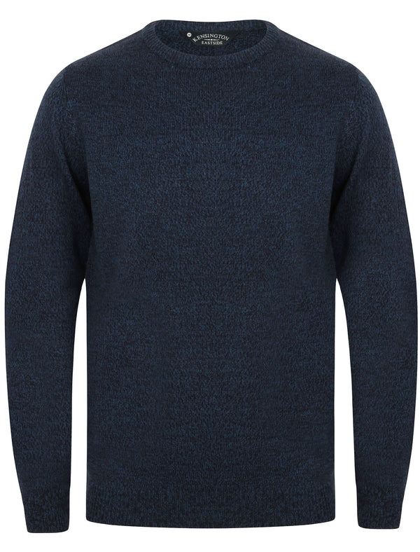 Hale Crew Neck Wool Blend Jumper In Black / Navy - Kensington Eastside
