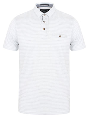 Hare Jacquard Spot Polo Shirt In Optic White - Kensington Eastside