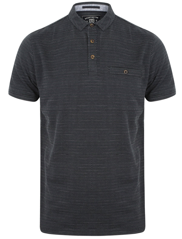 Hare Jacquard Spot Polo Shirt In True Navy - Kensington Eastside
