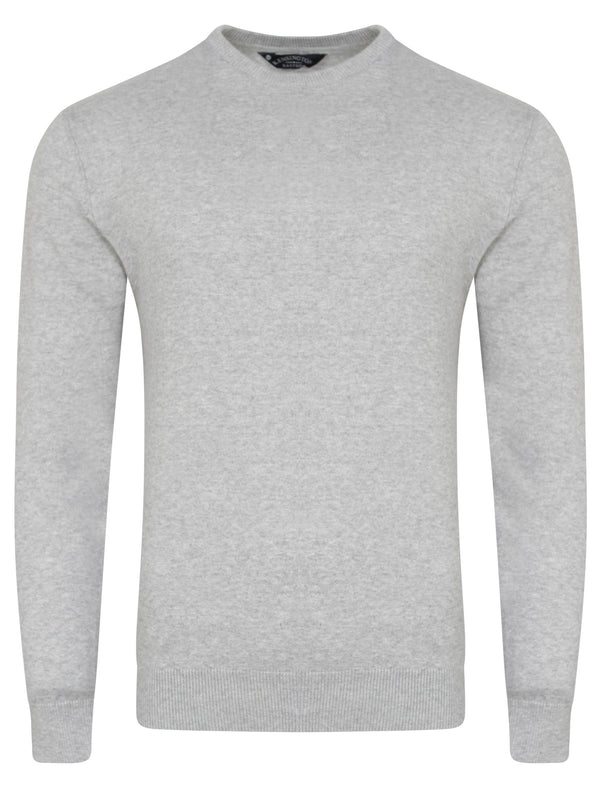 Henriks Cotton Knit Jumper in Light Grey Marl - Kensington Eastside