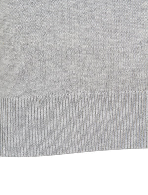 Henriks Cotton Knit Jumper in Light Grey Marl - Kensington Eastside