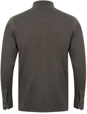 Hercules Long Sleeve Polo Shirt in Charcoal Marl - Kensington Eastside