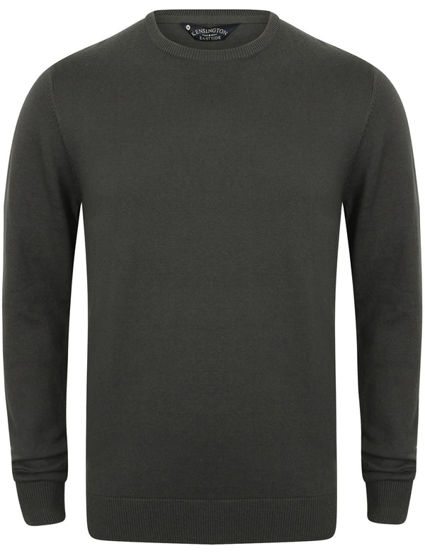 Milson Crew Neck Cotton Jumper In Charcoal - Kensington Eastside
