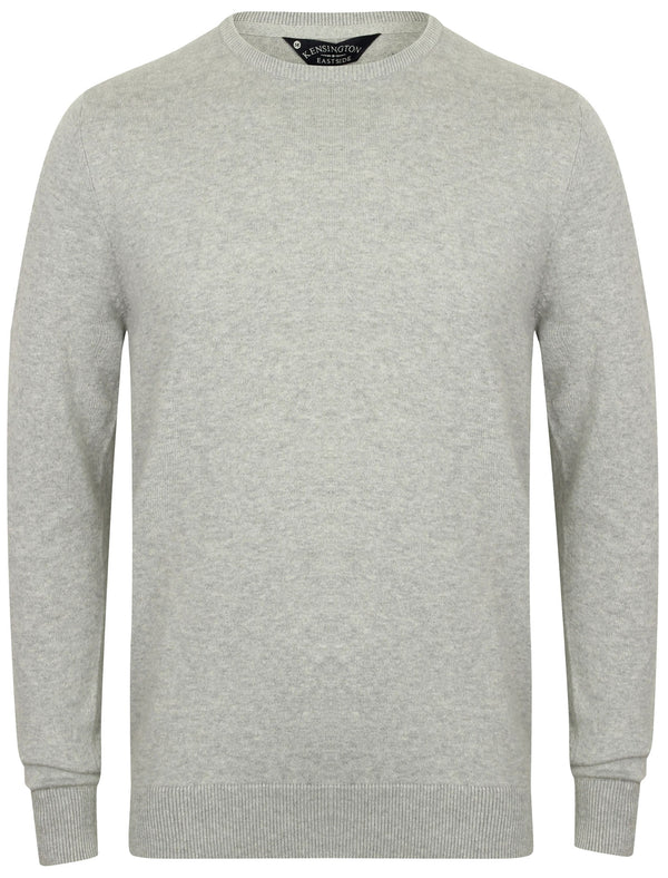 Milson Crew Neck Cotton Jumper In Light Grey Marl - Kensington Eastside