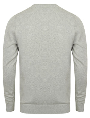 Milson Crew Neck Cotton Jumper In Light Grey Marl - Kensington Eastside