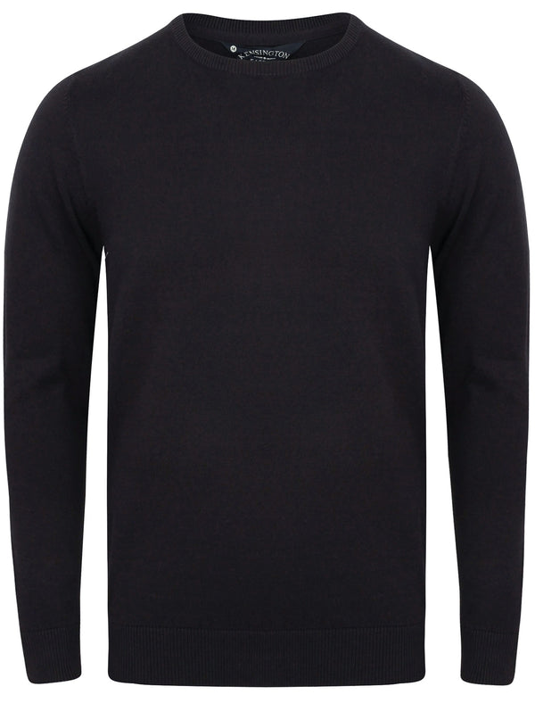 Milson Crew Neck Cotton Jumper In Dark Navy - Kensington Eastside
