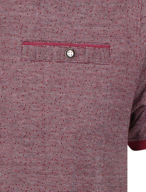 Murdoch Jacquard Cotton T-Shirt With Mock Pocket In Baroque Rose - Kensington Eastside