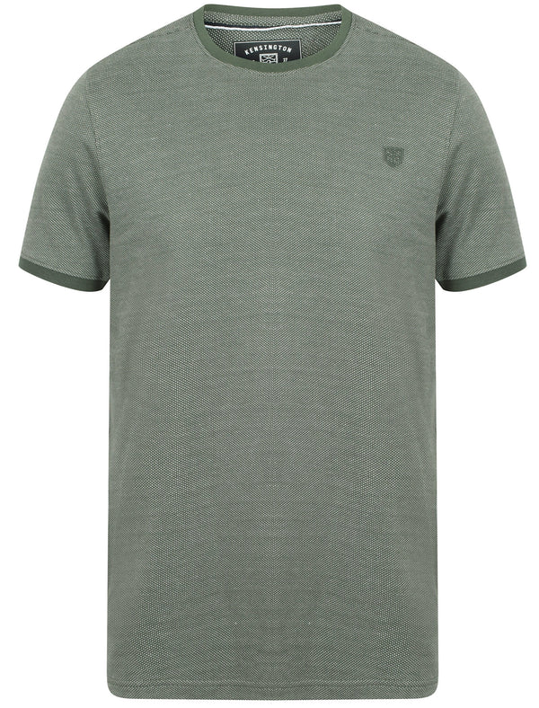 Murphy Jacquard Cotton Jersey T-Shirt In Dark Forest - Kensington Eastside