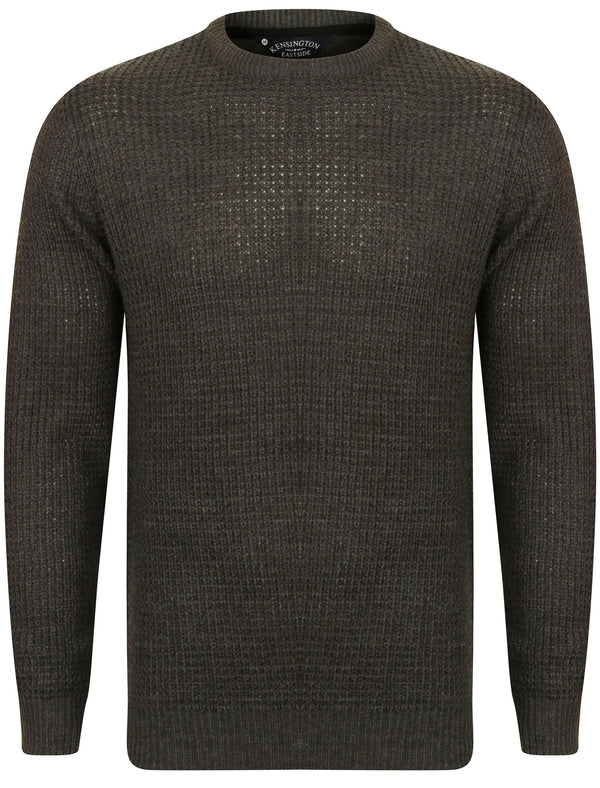 Novi Crew Neck Texture Knitted Jumper in Charcoal - Kensington Eastside