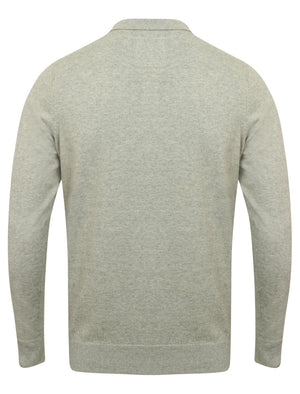 Octo Long Sleeve Cotton Polo Shirt in Light Grey Marl - Kensington Eastside