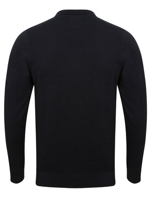 Octo Long Sleeve Cotton Polo Shirt in True Navy - Kensington Eastside