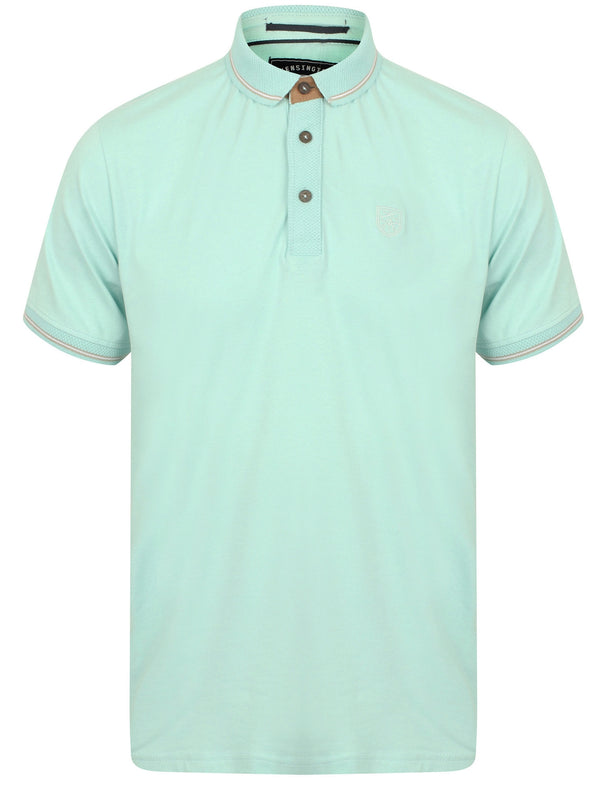 Prospect Cotton Jersey Polo Shirt In Pastel Turquoise - Kensington Eastside