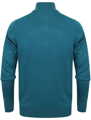 Redwood Half Zip Neck Cashmilon Knit Jumper in Kingfisher Blue - Kensington Eastside
