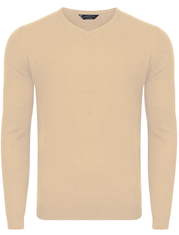 Renold V Neck Jumper in Stone - Kensington Eastside