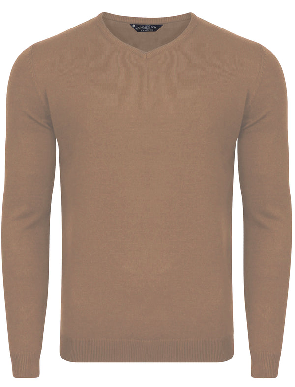 Renold V Neck Jumper In Taupe - Kensington Eastside