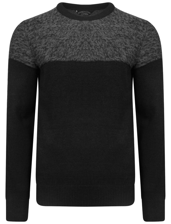 Scoughall Colour Block Knitted Jumper in Black - Kensington Eastside