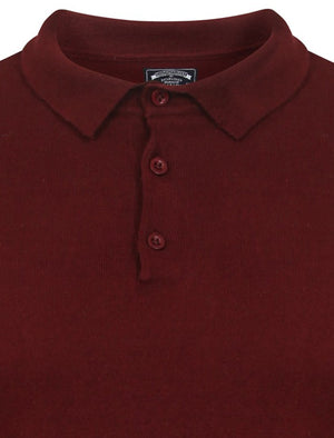 Stirling Long Sleeve Polo Shirt in Oxblood - Kensington Eastside