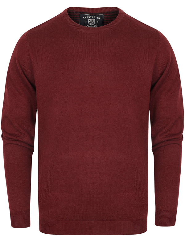 Zouma Wool Blend Crew Neck Jumper In Oxblood - Kensington Eastside