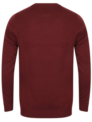 Zouma Wool Blend Crew Neck Jumper In Oxblood - Kensington Eastside