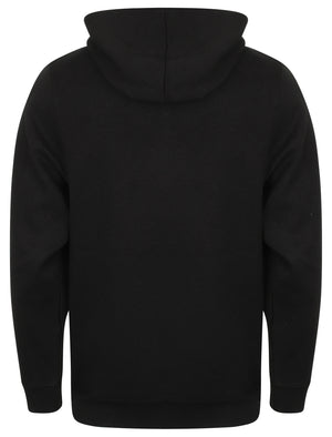 Kesler Brush Back Fleece Basic Zip Through Hoodie In Black