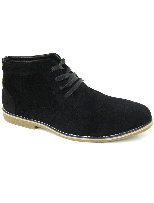 Corbyn Suedette Desert Boots in Black
