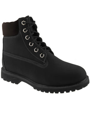 Kit 6 hole lace up black work boots