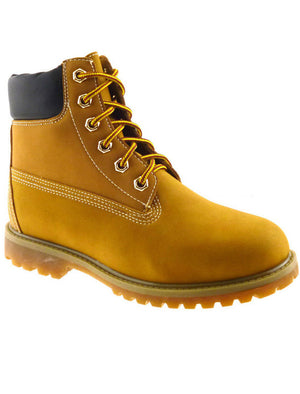 Kit 6 hole lace up tan work boots
